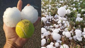 Grindină uriașă în Italia 