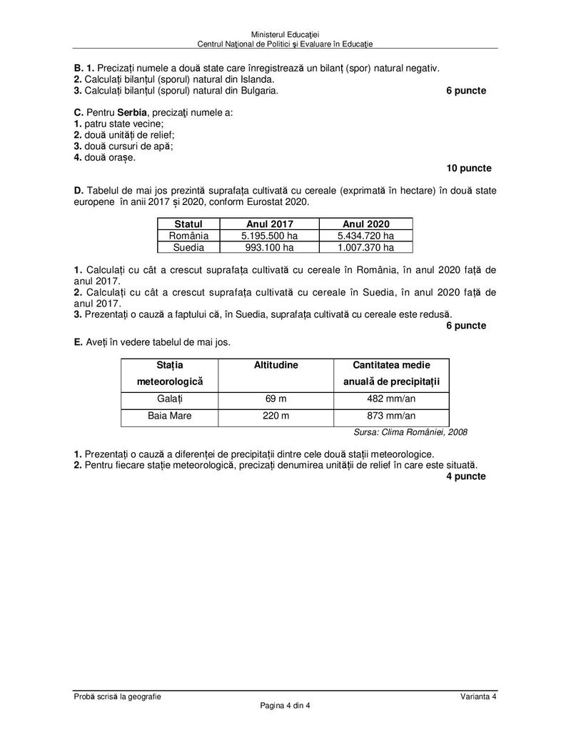 Subiecte BACALAUREAT 2021, sesiunea de toamna - Proba la alegere, profil uman