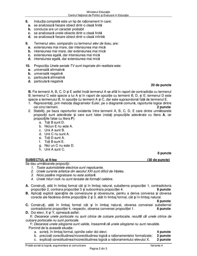 Subiecte BACALAUREAT 2021, sesiunea de toamna - Proba la alegere, profil uman