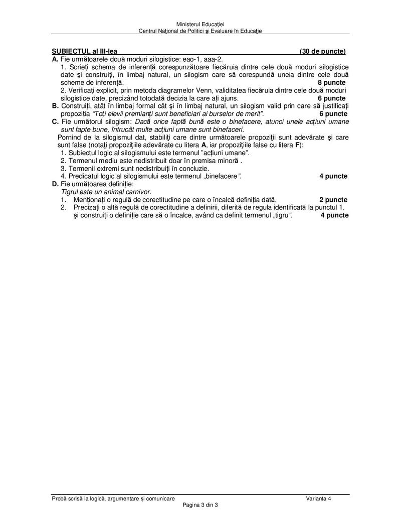 Subiecte BACALAUREAT 2021, sesiunea de toamna - Proba la alegere, profil uman