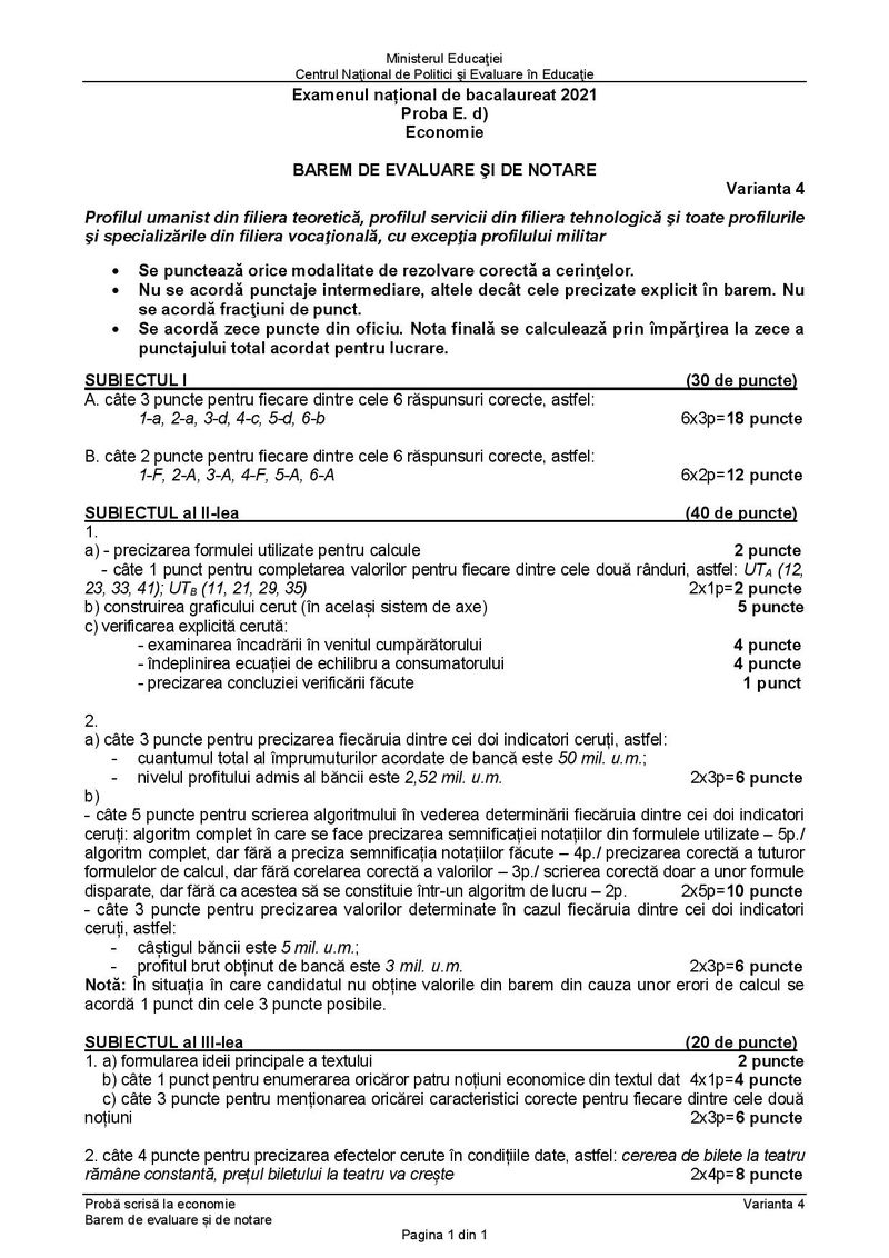 Barem BAC sesiunea de toamnă 2021 - Proba la alegere, profil uman.