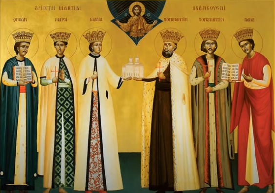 Sfinții Martiri Br&acirc;ncoveni: Constantin Vodă cu cei patru fii ai săi, Constantin, Ștefan, Radu și Matei, și sfetnicul Ianache