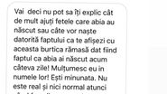Mesajul primit de Larisa Udila
