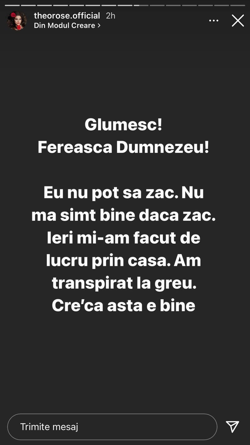 Postarea făcută de Theo Rose