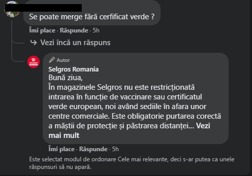 Răspuns reprezentanți Selgros LISTĂ supermarketuri și hypermarketuri fără certificat verde. La Lidl, Metro și Selgros au acces și nevaccinații
