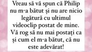 Postarea făcută de Berna de la Puterea Dragostei