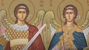 Calendar Creștin Ortodox 8 noiembrie 2021. Sfinții Arhangheli Mihail și Gavriil. Este sărbătoare cu cruce roșie. Nu uita să spui "La mulți ani!" celor ce poartă numele sfinților