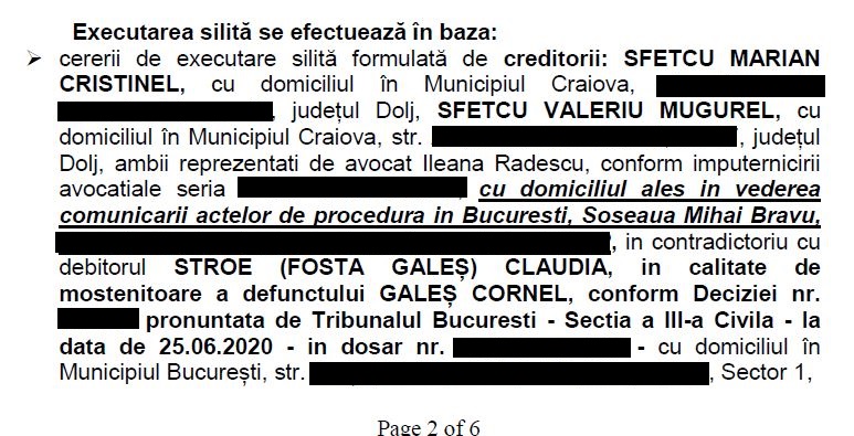 licitatie apartament Cornel Galeș