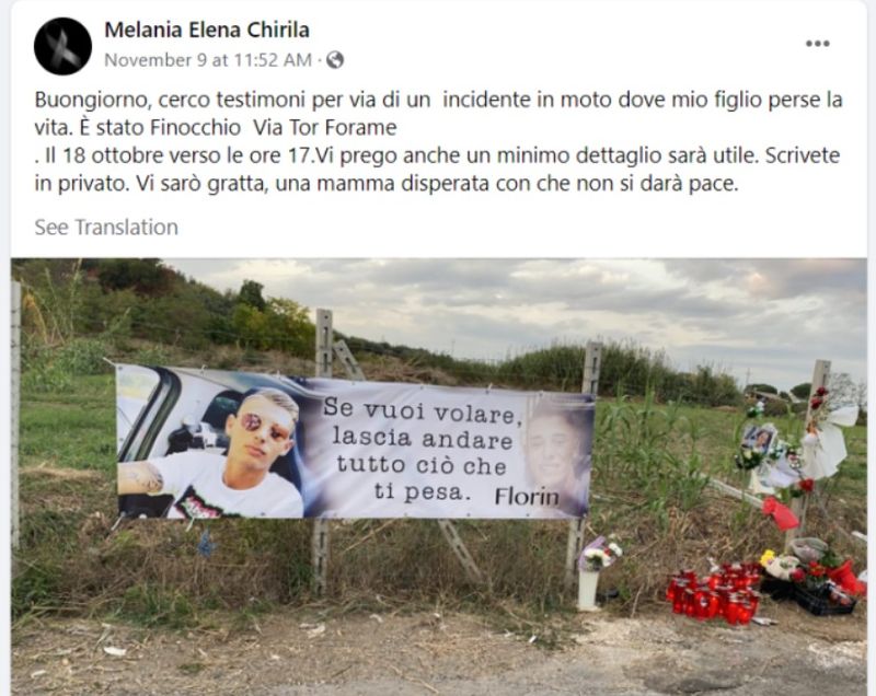 Mesajul postat de mama lui Florin 