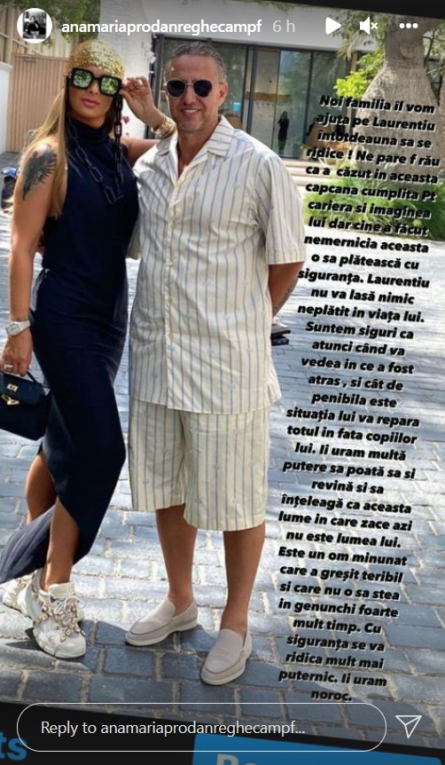 Postarea făcută de Anamaria Prodan în urmă cu câteva ore 