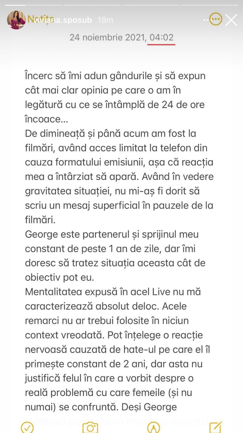 Postarea făcută de Viviana