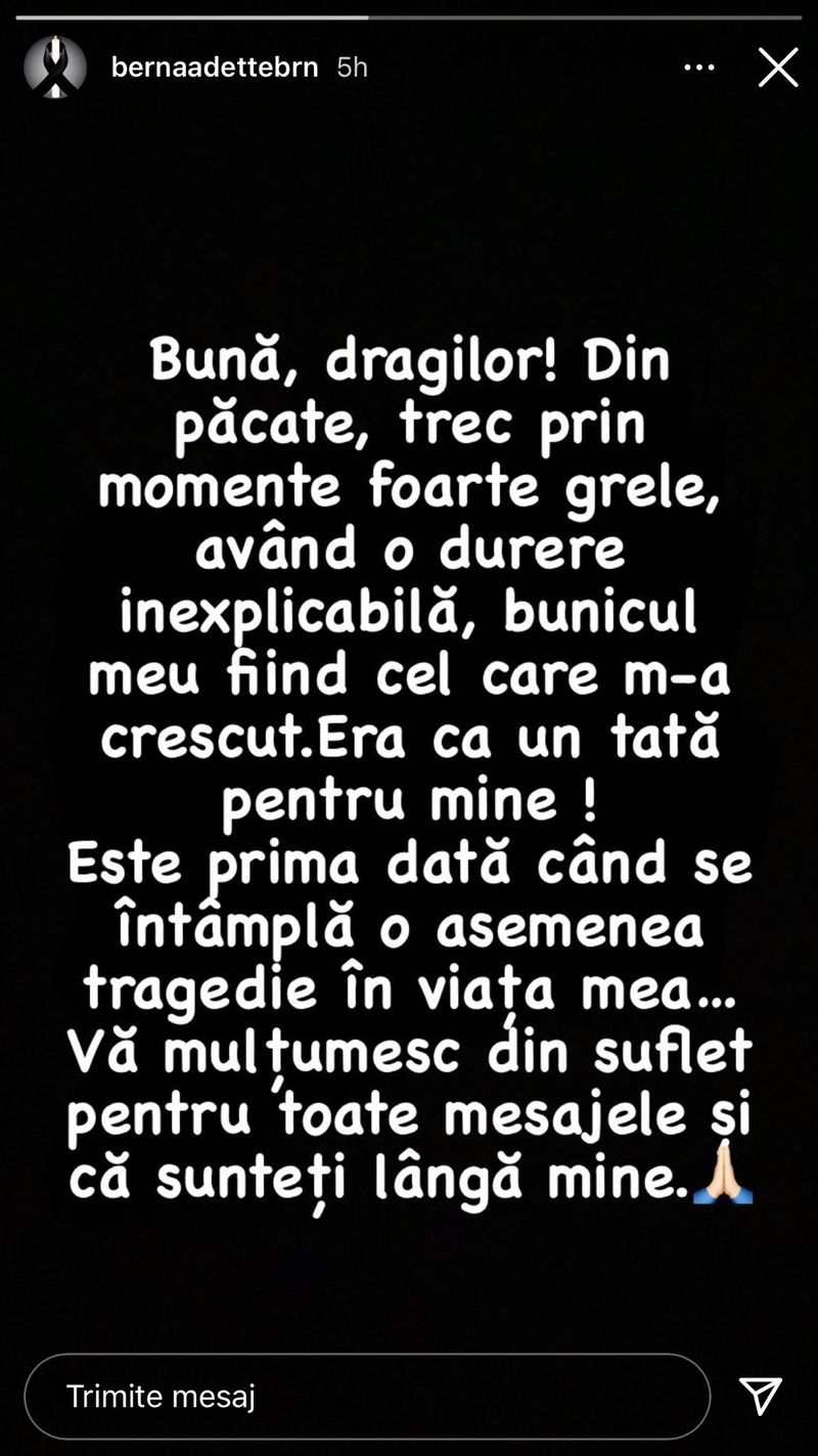 Postarea făcută de Berna de la Puterea Dragostei