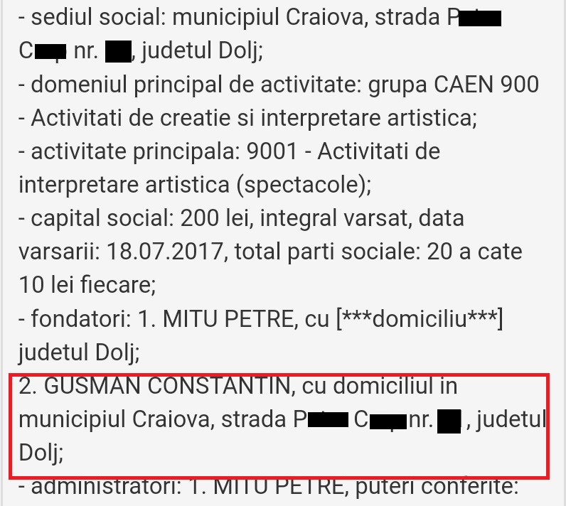Petrică Mîțu Stoian firmă