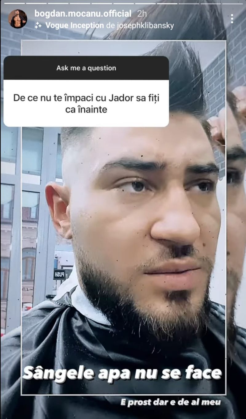 Bogdan Mocanu nu mai ține legătura atât de strâns cu Jador
