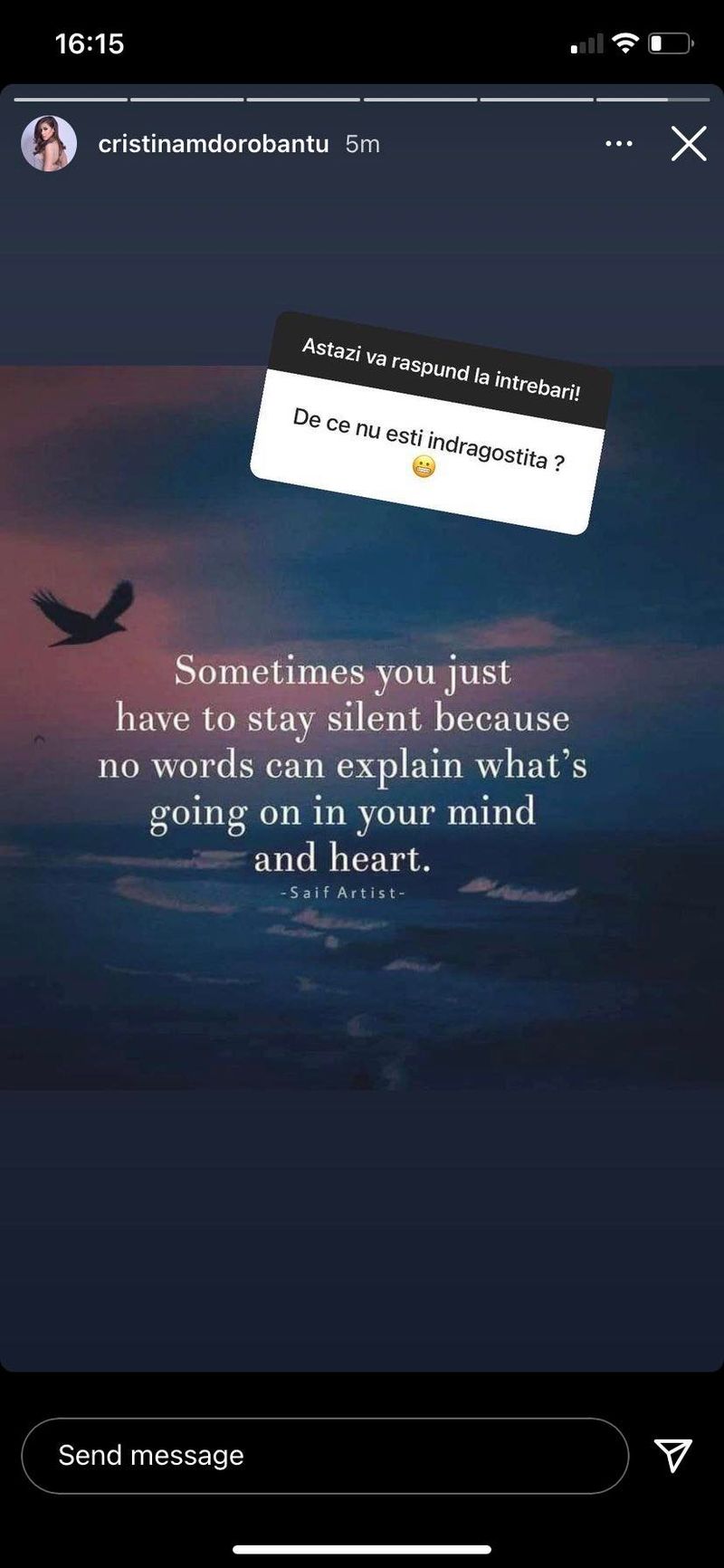 Postarea făcută de Cristina Mihaela