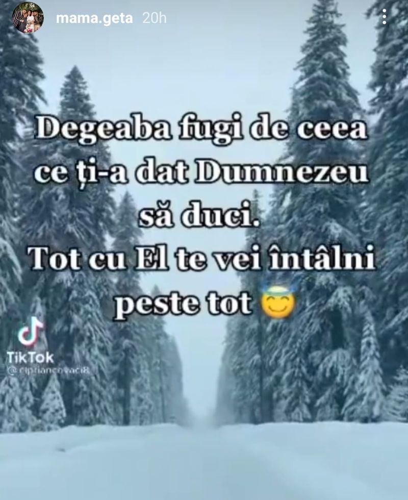 Mama Geta, mesaj surprinzător pe internet