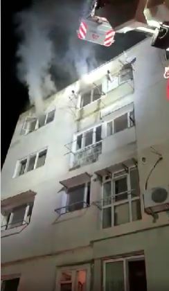 O garsonieră din Giurgiu a ars
