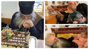 Micuța Carla, întâlnire emoționantă cu părintele Ioachim