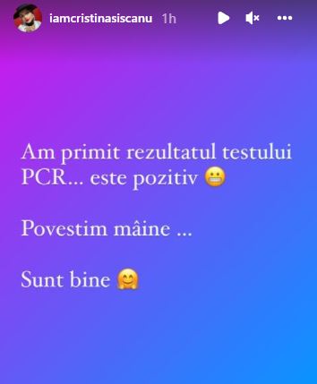 Cristina Șișcanu, infectată cu COVID-19