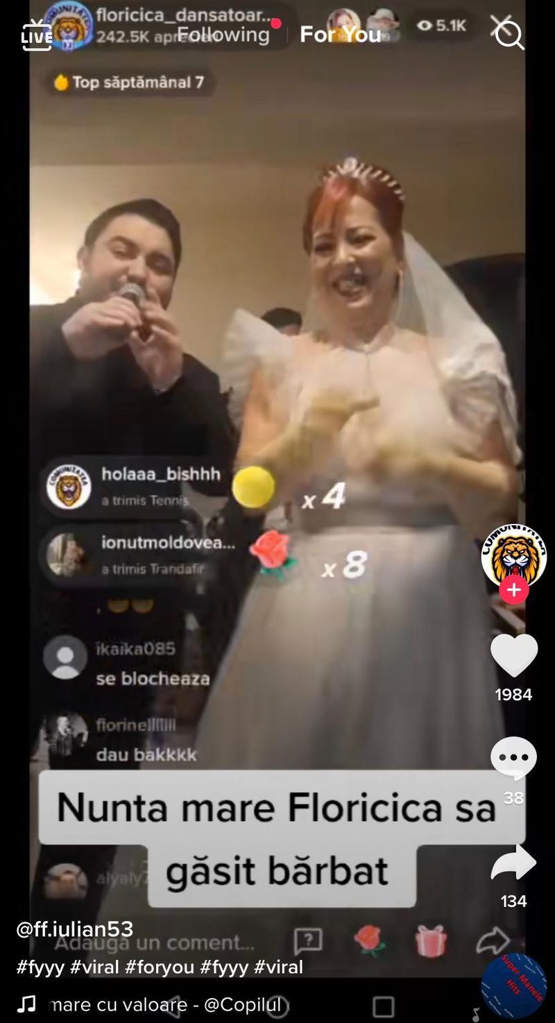 Floricica Dansatoarea a îmbrăcat rochia de mireasă