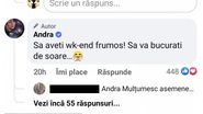 Andra și-a asigurat fanii că nu este vorba despre niciun concurs
