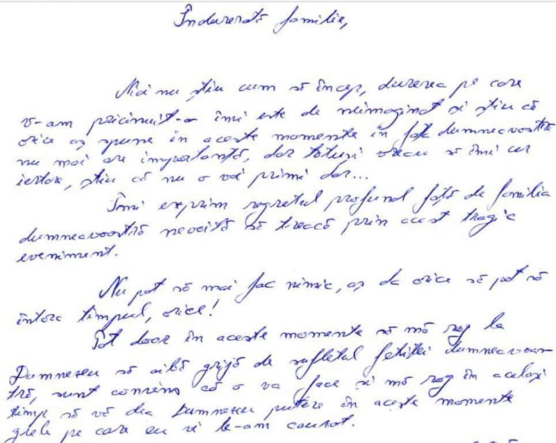 Mihai Voropchievici a făcut o analiză grafologică a scrisorii polițistului