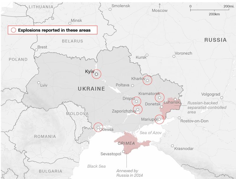 Harta zonelor Ucrainei atacate de Rusia Cum s-a desfășurat invazia Ucrainei de către Rusia! Harta zonelor atacate și asaltul pas cu pas