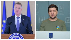 Klaus Iohannis și Volodimir Zelenski 
