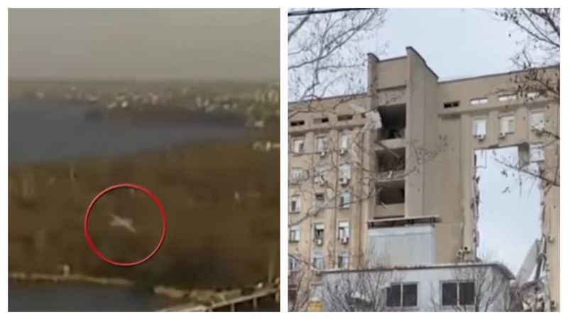 Clădirea Administrației Regionale din Nikolaev, bombardată de ruși