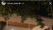 Răzvan și Irina Fodor, surprinși singuri, în miez de noapte, în grădina lui Cabral. S-au făcut nevăzuți cât timp toți ceilalți erau la masă
