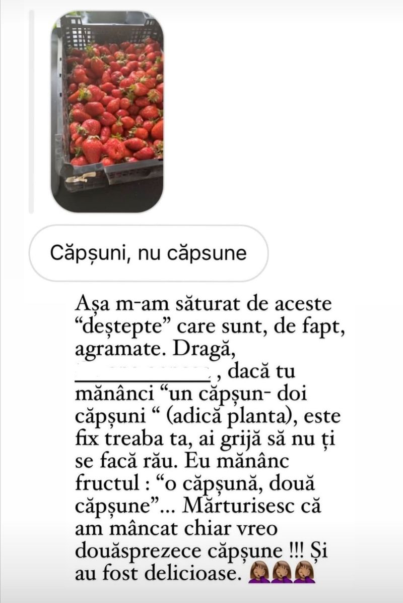 Cristina Șișcanu, scoasă din minți de o internaută