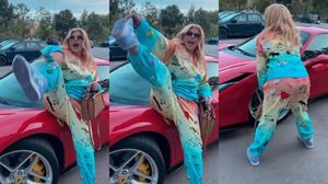 Loredana Groza, mișcări lascive pe o mașină de lux. Artista și-a lăsat fanii mască din nou