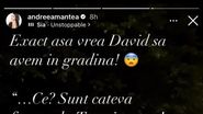 „Tu poți orice” Andreea Mantea a rămas mască după ce a auzit vorbele fiului ei! Ce a putut să-i ceară David