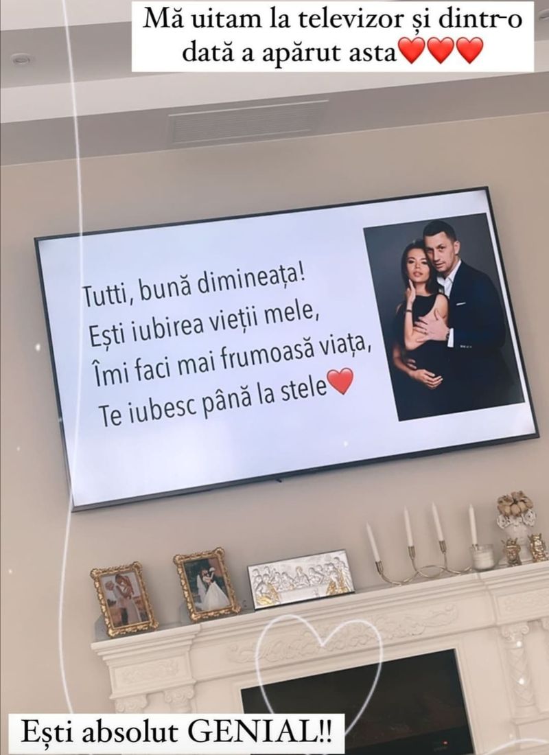 Denisa Filcea, uimită de surpriza matinală făcută de soțul ei