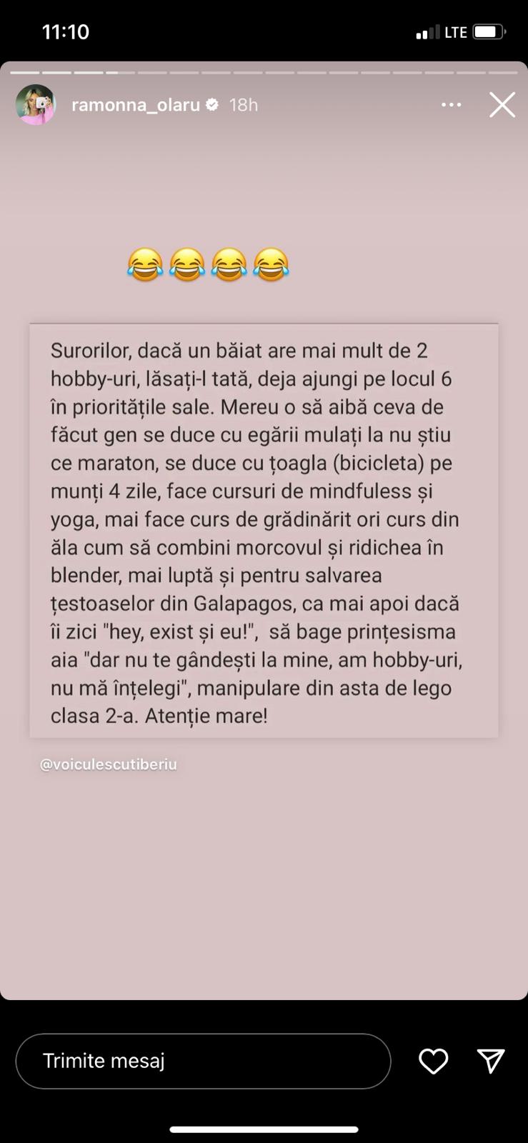 „Pe locul 6 în prioritățile sale” Ramona Olaru se simte neglijată în relația cu Cătălin Cazacu? Asistenta TV, mesaj cu subînțeles pentru iubitul ei