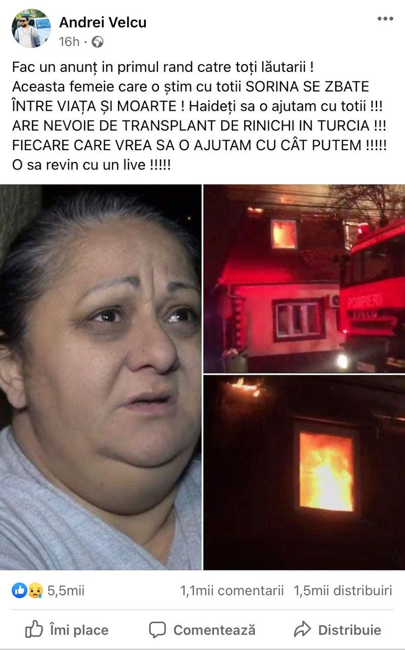 Sorina, luptă &icirc;ntre viață și moarte! Prima soție a lui Nicolae Guță are nevoie urgentă de ajutor