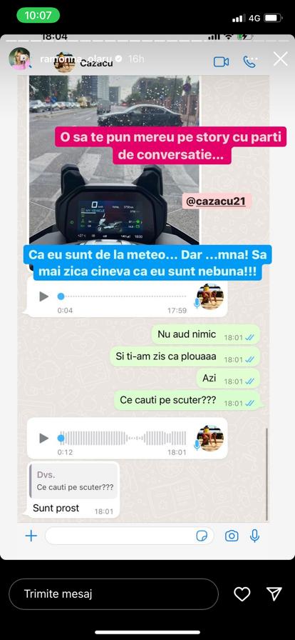 Ramona Olaru a făcut publice mai multe conversații cu Cătălin Cazacu: „Să mai zică cineva că eu sunt nebună”. Ce reacție va avea sportivul când va afla