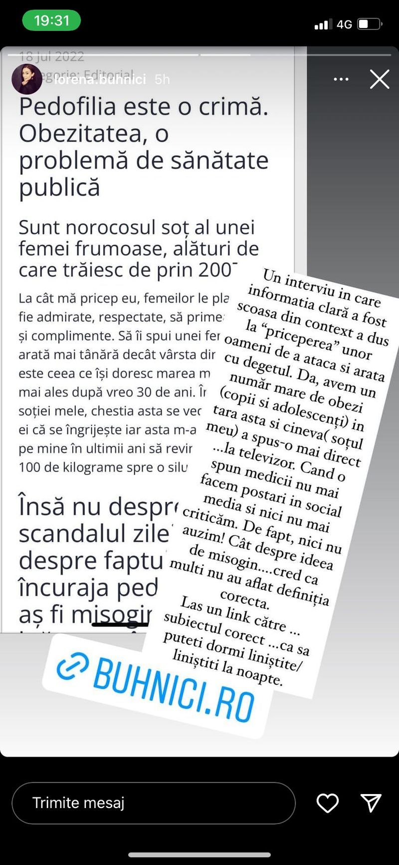 Lorena Buhnici, prima reacție după ce soțul ei a primit un val de critici în mediul online! Cum i-a luat apărarea lui George Buhnici