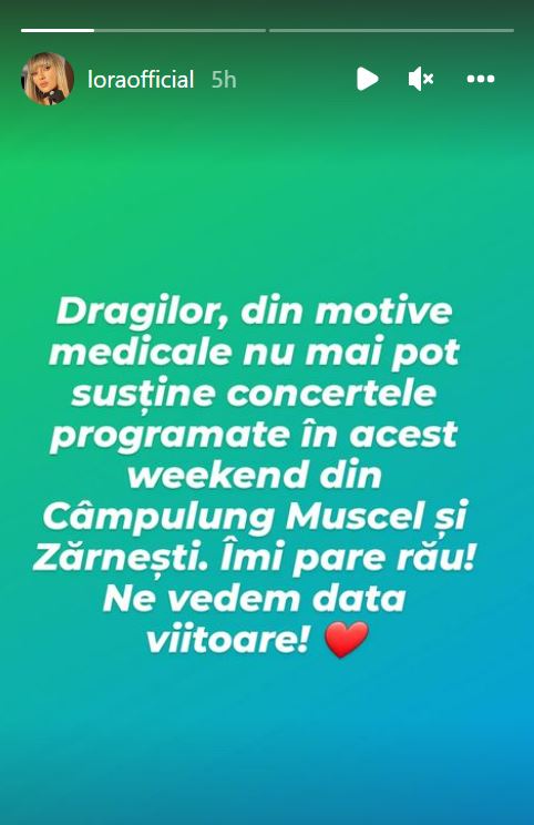 „Nu mai pot susține concertele” Lora, anunț îngrijorător pe internet! Ce se întâmplă cu artista