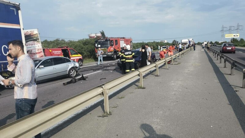 Accident grav pe Autostrada A1, cu 7 mașini! O persoană a murit, iar alte cinci sunt rănite