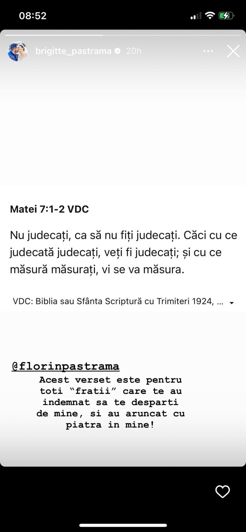 Brigitte și Florin Pastramă și-au spus adio Mesajul plin de durere postat de brunetă &bdquo;Te-au &icirc;ndemnat să te desparți de mine&rdquo;