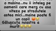 Postarea în care anunță că Gălușcă, pisica ei și a lui Dani Oțil, a murit 