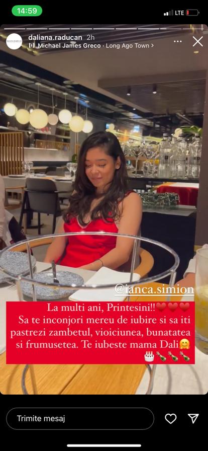 &bdquo;Te iubește mama Dali!&rdquo; Fiica lui Răzvan Simion a primit un mesaj surprinzător din partea Dalianei Răducan, la ceas aniversar! Dovada că Ianca se &icirc;nțelege de minune cu iubita tatălui ei