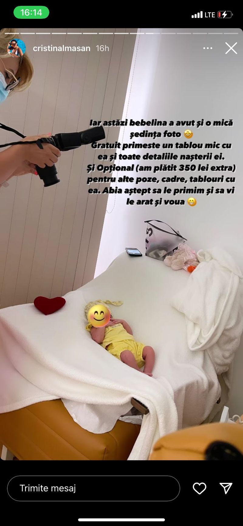 Cristina Almșan, prima fotografie cu fiica sa, la o zi după ce s-a născut! Vloggerița este mai fericită ca niciodată
