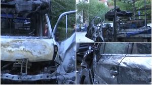 furgoneta, brasov, masini distruse, incendiu 