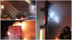 tir in flacari, remorca, incendiu, suceava