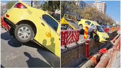 Un taximetrist din Constanța a avut parte de o zi de coșmar! Mașina sa a luat-o singură la vale și s-a oprit într-un șant