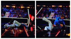 Tudor Chirilă a căzut pe scenă, după ce a fost lovit peste cap de Pavel Bartoș! Prezentatorul a sărit imediat să-l ajute. De la ce a pornit, de fapt, întregul moment