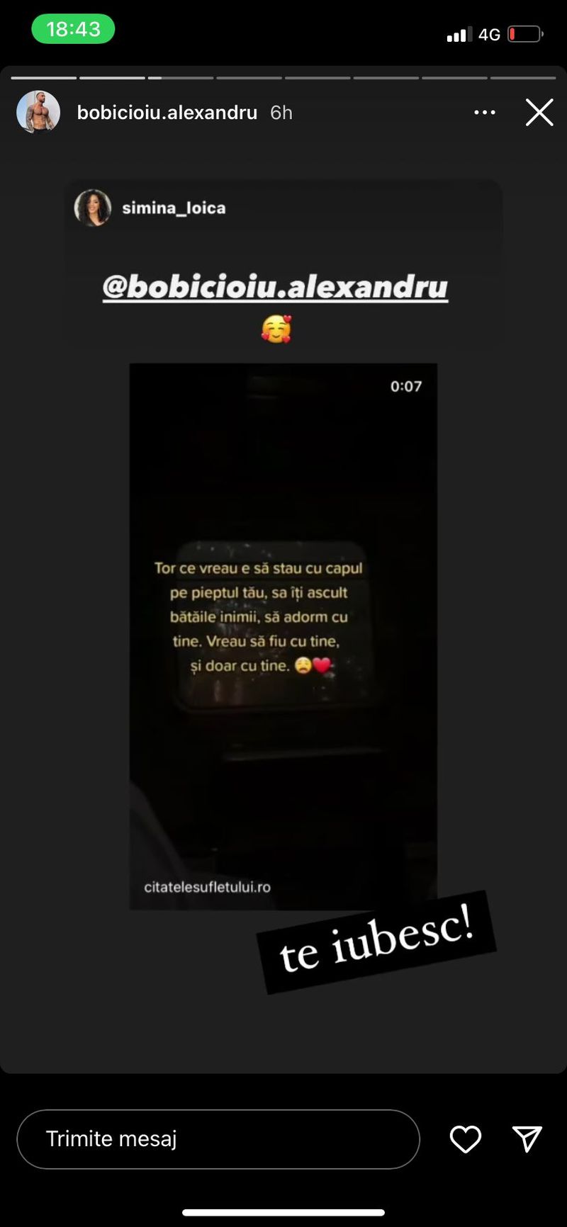 Simina Loica, declarație de dragoste ca în filme pentru Alex Bobicioiu. Bruneta și-a găsit marea dragoste, după căsnicia eșuată cu Alex Zănoagă: „Vreau să fiu doar cu tine”
