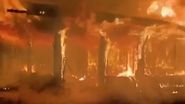 cabana arsa, incendiu, sebes, pompieri, flacari